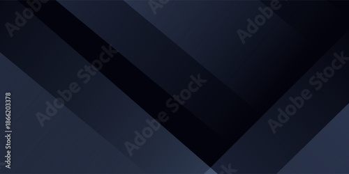 Modern black dark blue white abstract background. Minimal. Color gradient. Web banner. Geometric shape. 3d effect. Lines stripes triangles. Design. Futuristic. Metal metallic effect. Luxury. Premium.