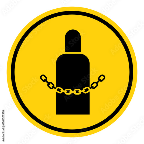 Secure Gas Cylinders Symbol Sign, Vector Illustration, Isolate On White Background Label. EPS10