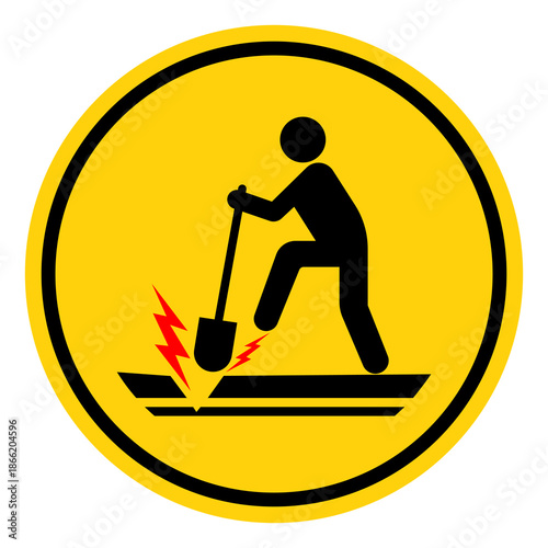 Buried Cable Do Not Dig Symbol Sign, Vector Illustration, Isolate On White Background Label. EPS10