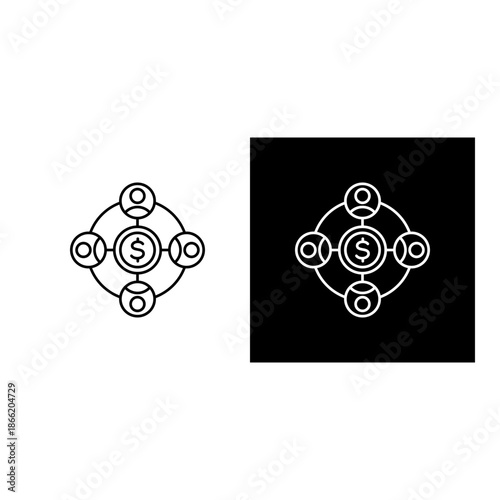Affiliate Marketing  icon black and white outline.