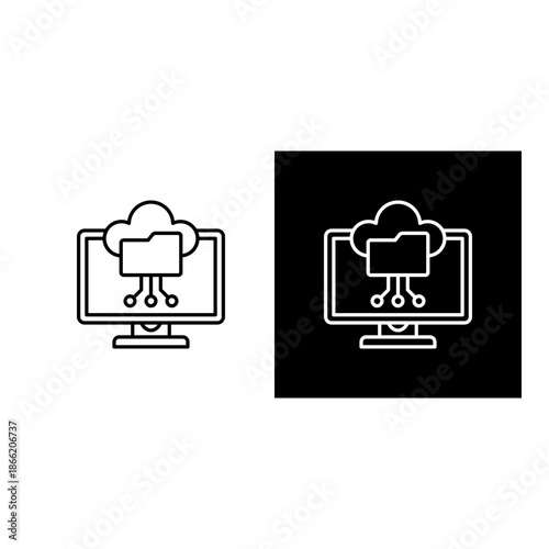 File Backup  icon black and white outline.