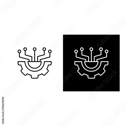 Processing  icon black and white outline.