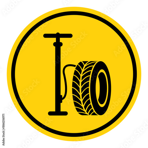 Car Tire Pump Symbol Sign, Vector Illustration, Isolate On White Background Label. EPS10