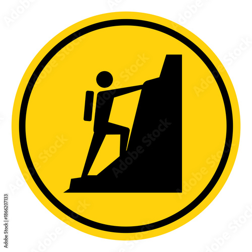 Hiking Up Rocks Symbol Sign, Vector Illustration, Isolate On White Background Label. EPS10