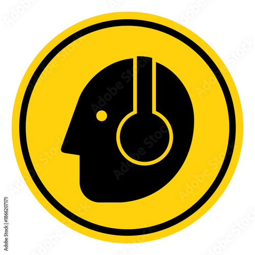 Wear Ear Protection Symbol Sign, Vector Illustration, Isolate On White Background Label. EPS10