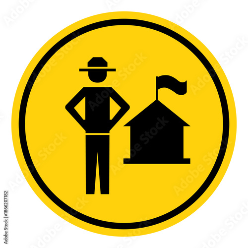 Camp With Counselor Symbol Sign, Vector Illustration, Isolate On White Background Label. EPS10