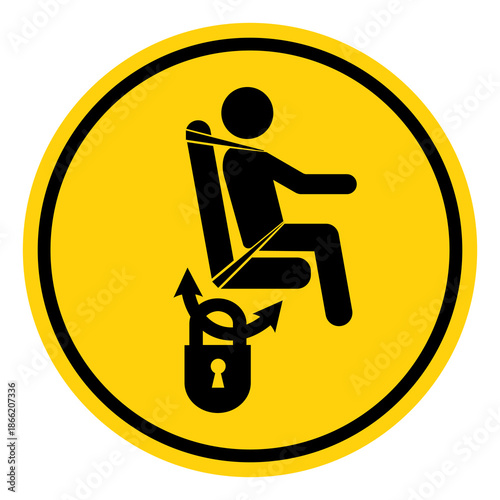 Lock Seat In Position Before Vehicle Is Placed In Motion Symbol Sign, Vector Illustration, Isolate On White Background Label. EPS10