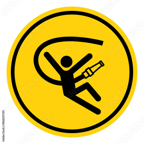 Loose Hose May Drag Behind Vehicle And Injuri Or Kill Symbol Sign, Vector Illustration, Isolate On White Background Label. EPS10