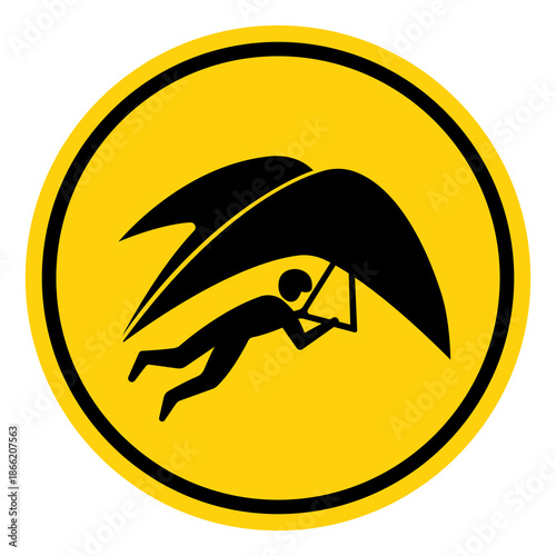 Hang Gliding Symbol Sign, Vector Illustration, Isolate On White Background Label. EPS10