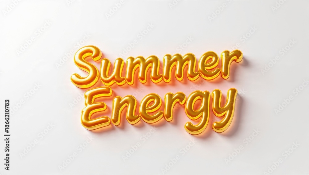 Fototapeta premium Summer Energy Gold Balloon Text