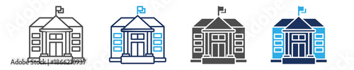 university icon set with multiple concept
