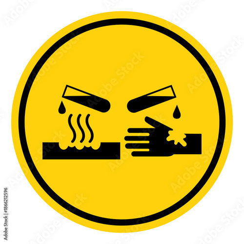 Corrosive Material Symbol Sign, Vector Illustration, Isolate On White Background Label. EPS10