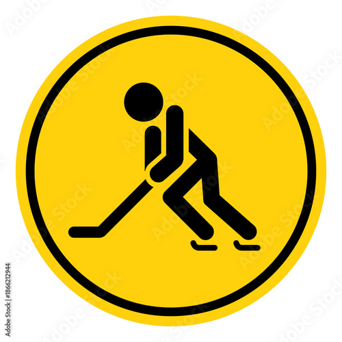 Ice Hockey Player Symbol Sign, Vector Illustration, Isolate On White Background Label. EPS10