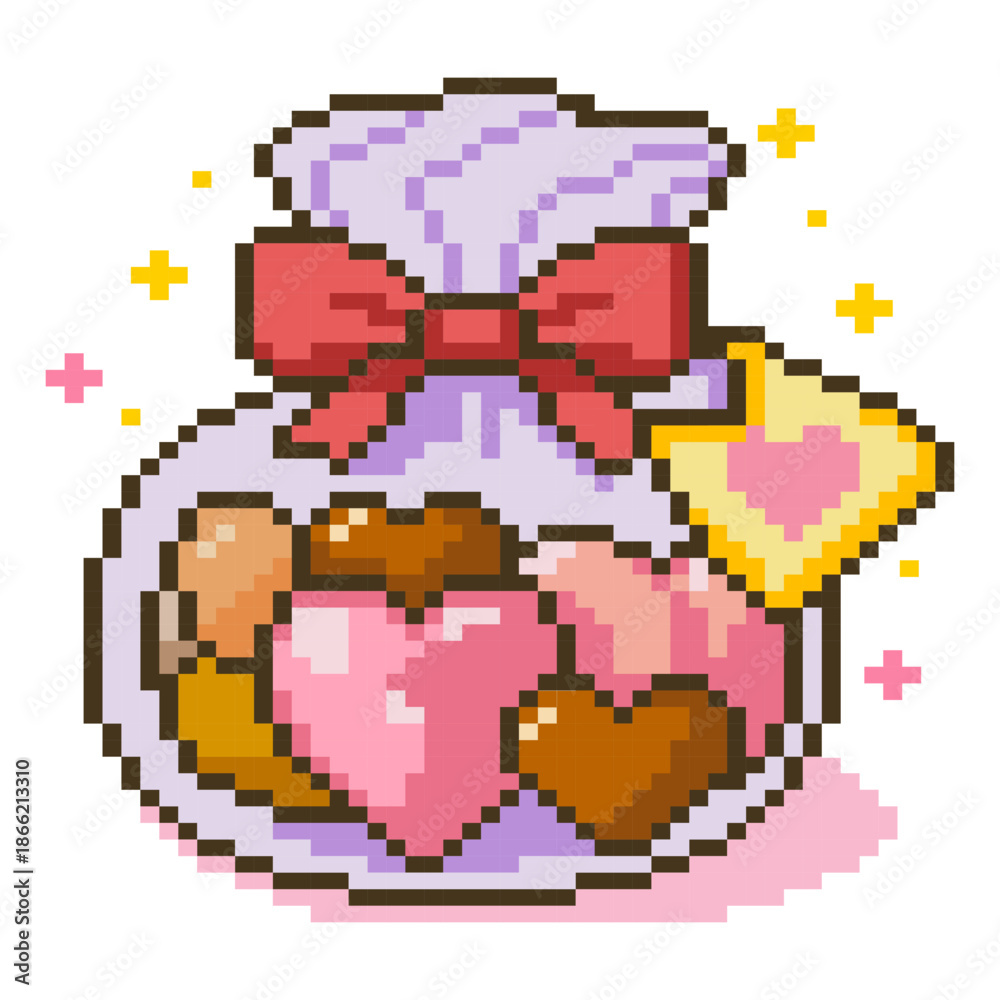 Fototapeta premium Pixel Art Candy Gift Jar