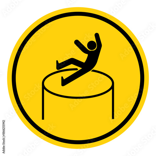 Beware Of Falling From a Height Symbol Sign, Vector Illustration, Isolate On White Background Label. EPS10