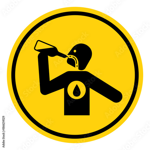 Warning The Dangers of Drinking Contamination Symbol Sign, Vector Illustration, Isolate On White Background Label. EPS10