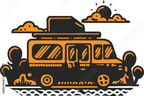 Taxi sign vector illustration showing a yellow cab symbol for city transportation and travel service.