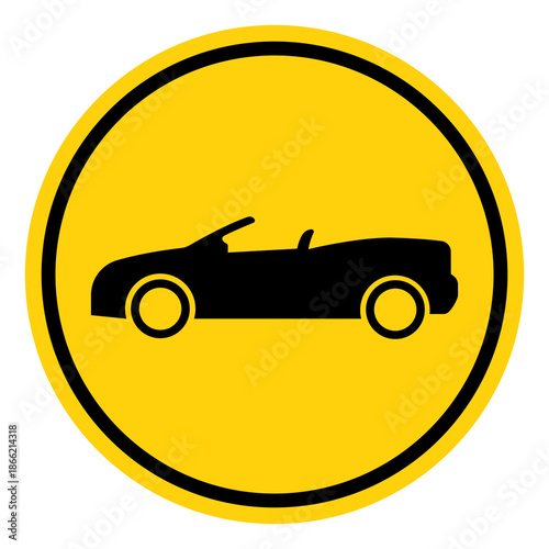 Cabrio Symbol Sign, Vector Illustration, Isolate On White Background Label. EPS10