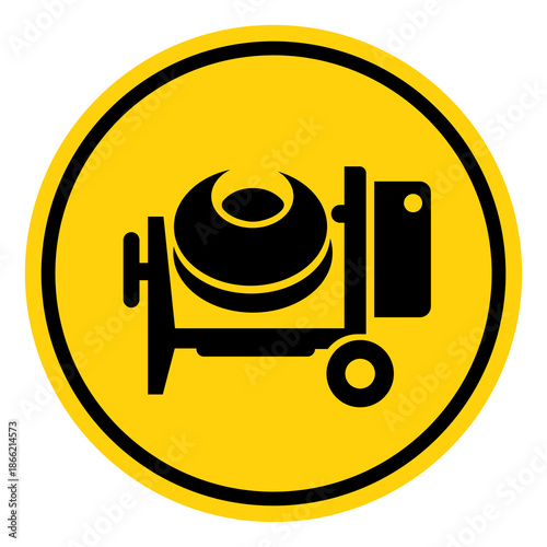 Concrete Mixer Symbol Sign, Vector Illustration, Isolate On White Background Label. EPS10