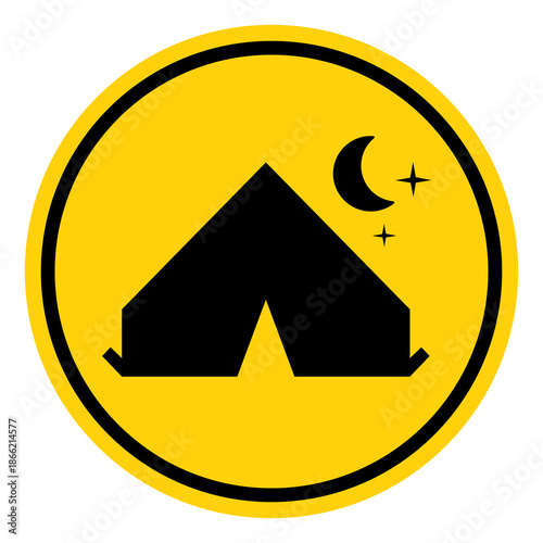 Camping Tent Area Symbol Sign, Vector Illustration, Isolate On White Background Label. EPS10