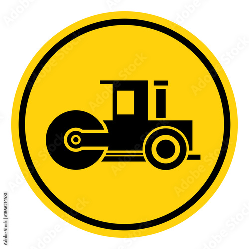 Asphalt Compactor Symbol Sign, Vector Illustration, Isolate On White Background Label. EPS10
