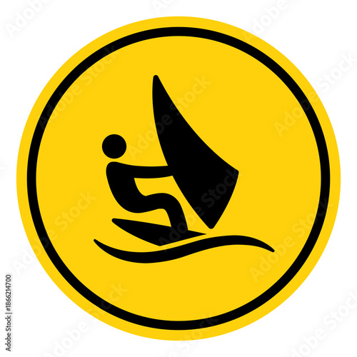 Windsurf Area Symbol Sign, Vector Illustration, Isolate On White Background Label. EPS10