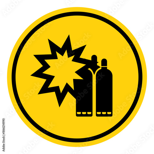 Pressurized Can Cause Severe Injury Lock Out Source Symbol Sign, Vector Illustration, Isolate On White Background Label. EPS10