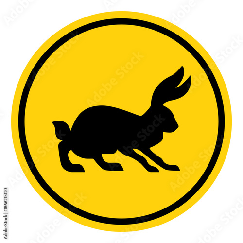Rabbit Hunter Area Symbol Sign, Vector Illustration, Isolate On White Background Label. EPS10