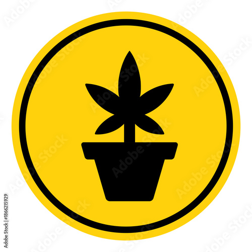 Cannabis Symbol Sign, Vector Illustration, Isolate On White Background Label. EPS10