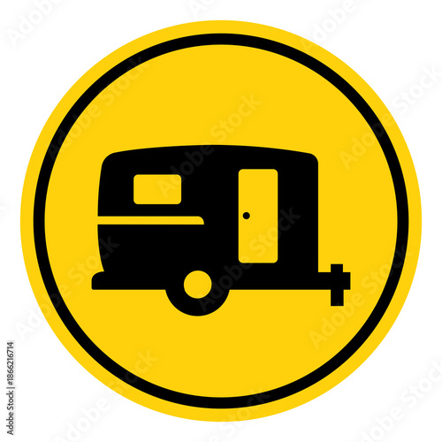 Caravan Area Symbol Sign, Vector Illustration, Isolate On White Background Label. EPS10