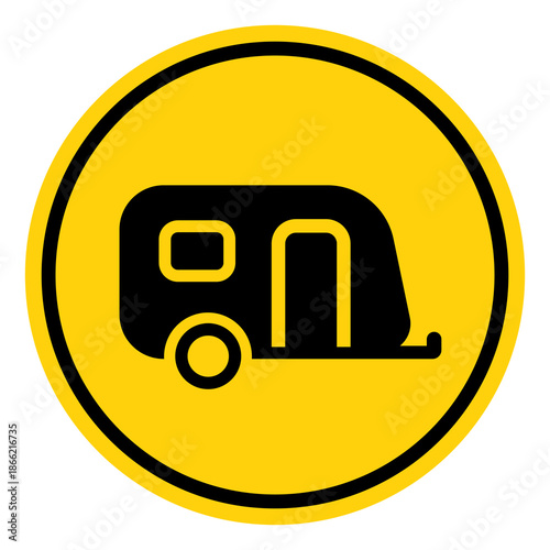 Caravan Area Symbol Sign, Vector Illustration, Isolate On White Background Label. EPS10