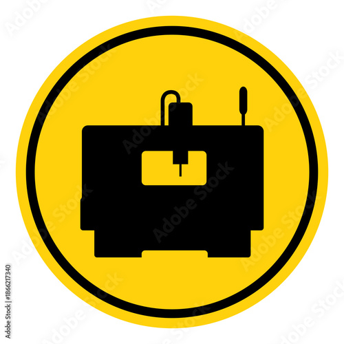 CNC Room Symbol Sign, Vector Illustration, Isolate On White Background Label. EPS10