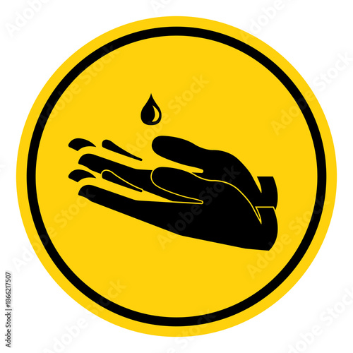 Please Use Hands Sanitizer Symbol Sign, Vector Illustration, Isolate On White Background Label. EPS10
