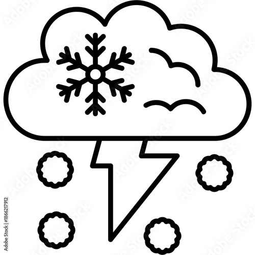 Ice Storm Outline Icon
