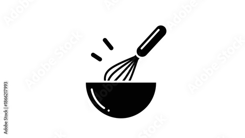 Minimalist Cooking Bowl and Whisk Icon