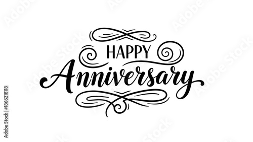 Elegant Happy Anniversary Typography Design