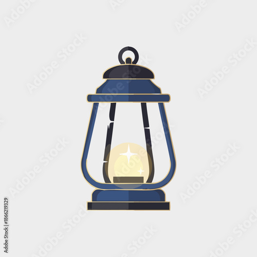 A serene lantern illustration symbolizing Ramadhan spirit, casting warm glow, embodying faith, peace, and spirituality in a simple, elegant design.