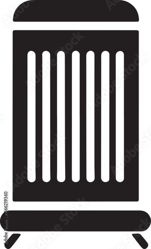 Radiator Heater Icon in Solid Style for Winter Heating and Indoor Climate Control