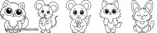 Cute animal line drawing