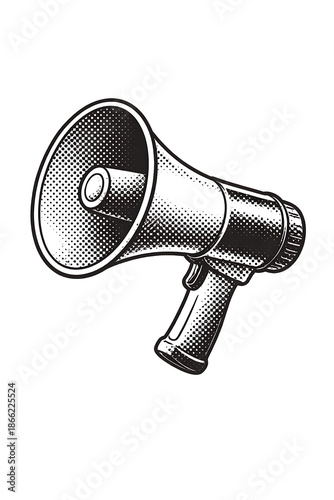 Vintage Megaphone Loudspeaker Illustration