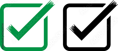 Green and black check mark icons