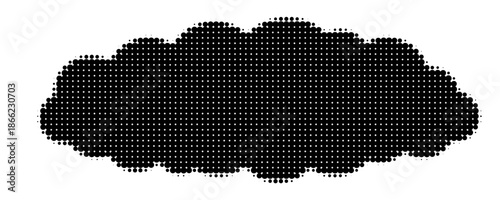 Dot halftone clouds pattern, gradient smoke