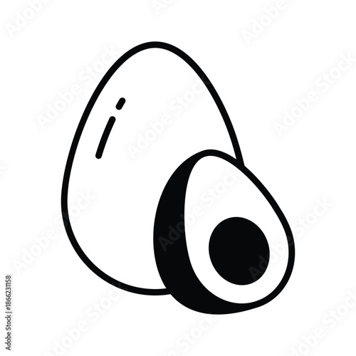 A trendy glyph icon of boiled egg protein food, ready to use vector