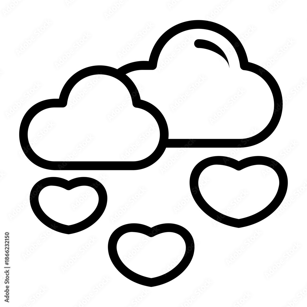 Fototapeta premium raining hearts icon