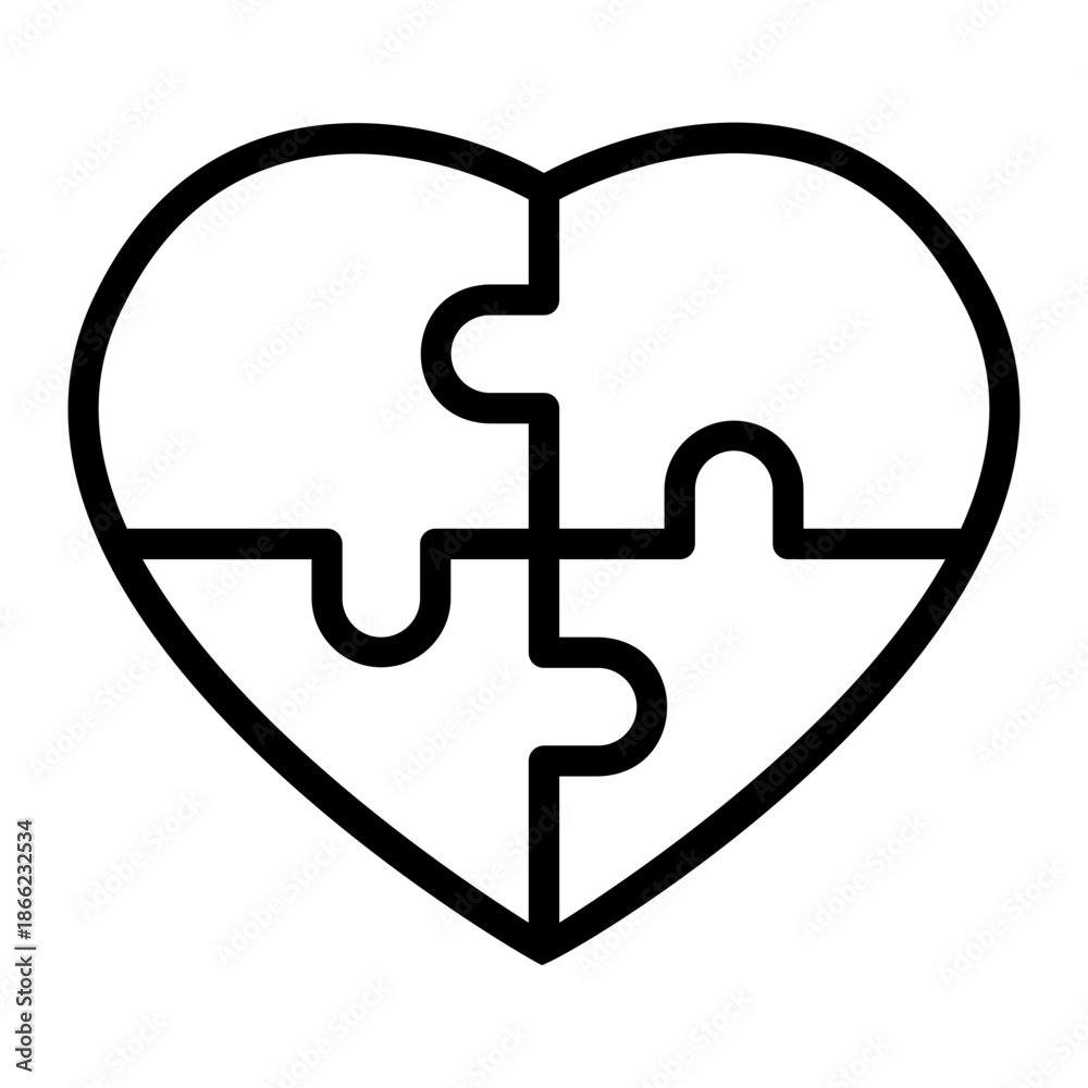 Obraz premium heart puzzle icon