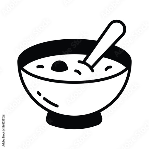 Well crafted glyph icon of soup bowl comfort food
