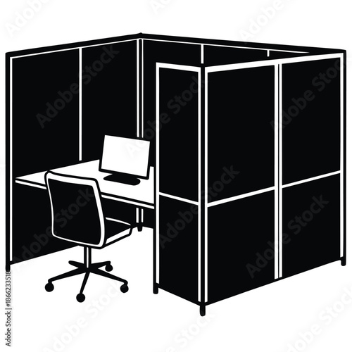 office partition vector on white background