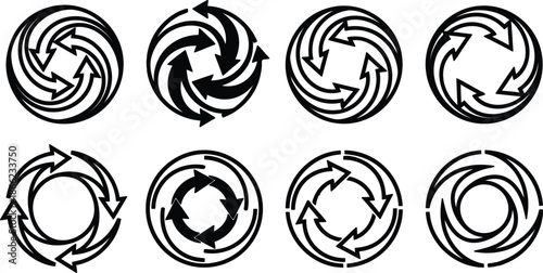 Circular arrow icons set for infographics and diagrams  various directions