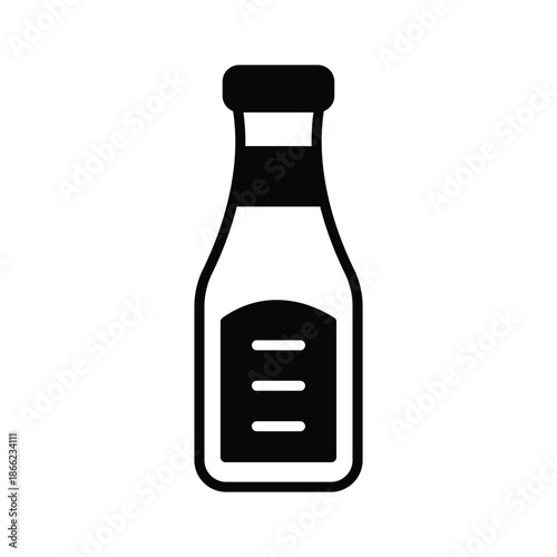 Visually engaging glyph icon of ketchup bottle sauce
