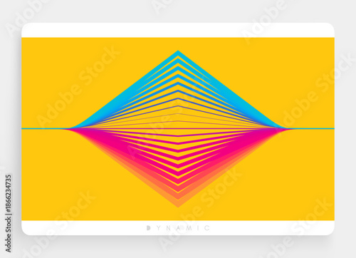 Obraz na plátně A straight line splits into many rays of the rainbow spectrum, which then reunite into a straight line